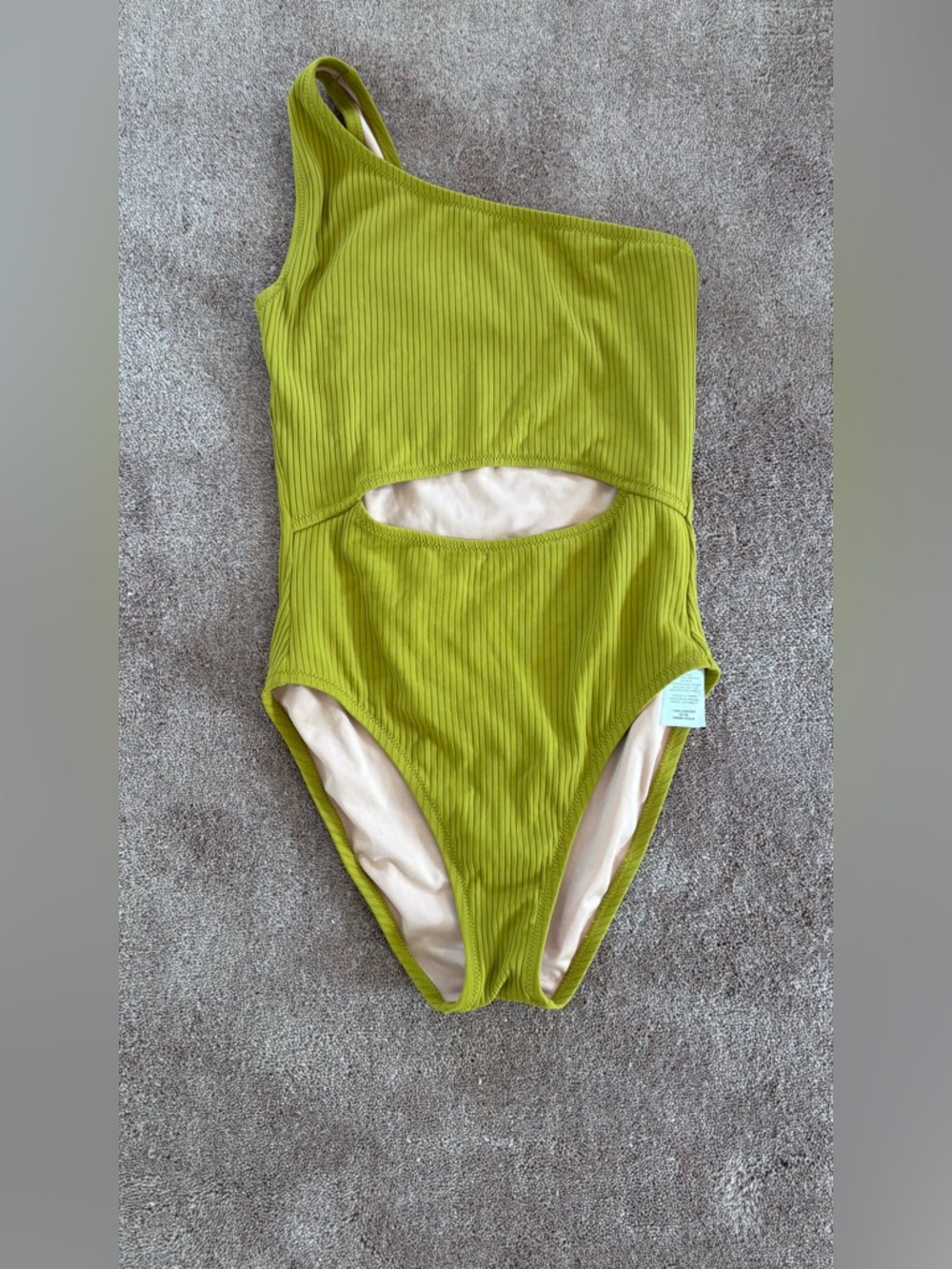 Madewell one piece swimsuit with cutout chartreuse green size S